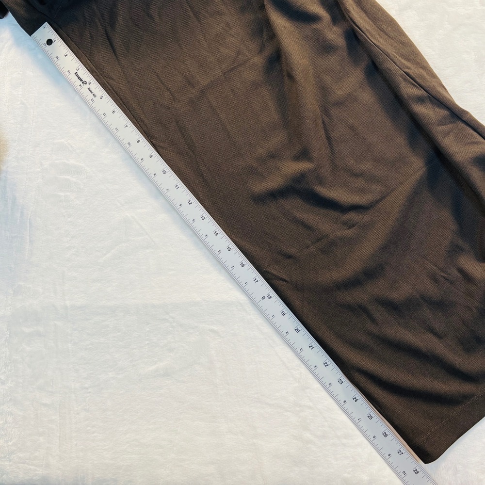 Halara Espresso Brown Wide Leg Pleated High Waist Waffle Knit Work Pants XL Reg - Picture 6 of 6